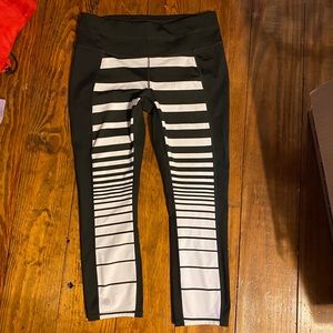 cropped striped Athleta leggings